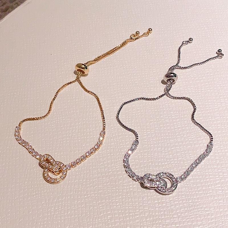 Новый круглый цирконовый браслет для женщин, модный и универсальный, браслет класса люкс