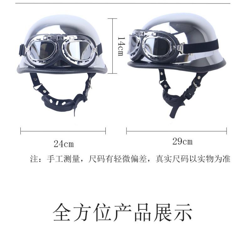 ZR-307 Retro Motorcycle Half Helmet With DOT Certified Visor Plated ABS Shell S M L XL XXL