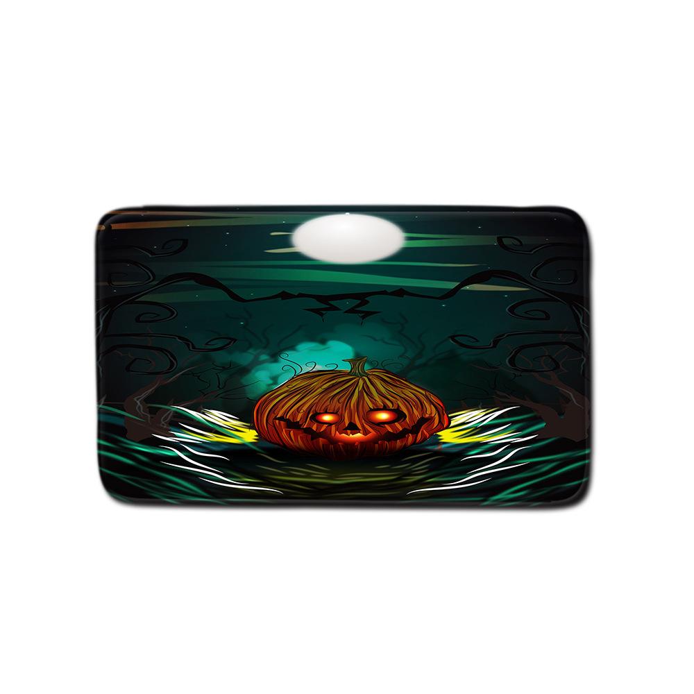 Halloween Shower Curtain Floor Mat Combination Four-Piece Set Bathroom Toilet Carpet Shower Room Foot Mat