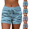 Женские летние пляжные шорты, повседневные, эластичные, со шнурком, спортивные, со средней талией, шорты для йоги, брюки с карманами