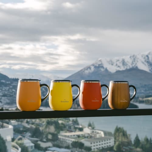 GRANDTIES Premium Vacuum Insulated Mug, 460ml, Available in 19 Colors, with Easy-Open Sliding Lid, Stainless Steel Double-Wall Vacuum Insulation, and