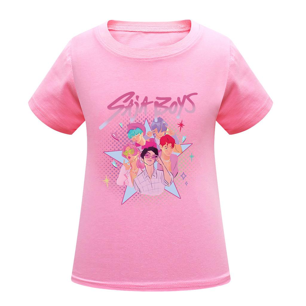 Kids Girls Anime Cartoon K-POP Rumi Zoey Mira Printed Casual Short Sleeves T-Shirt Top