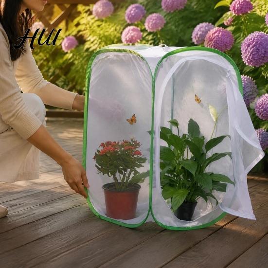 Anti Bird Garden Barrier Mesh Plant Protection Enclosure, Collapsible Pop-up Grow Cage, & Insect Patio Tent for Vegetables, Fruits, Outdoor