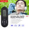 HRD-727 Portable FM Receiver Mini FM Radio Digital Display Retro Style DSP with Headphones Lanyard