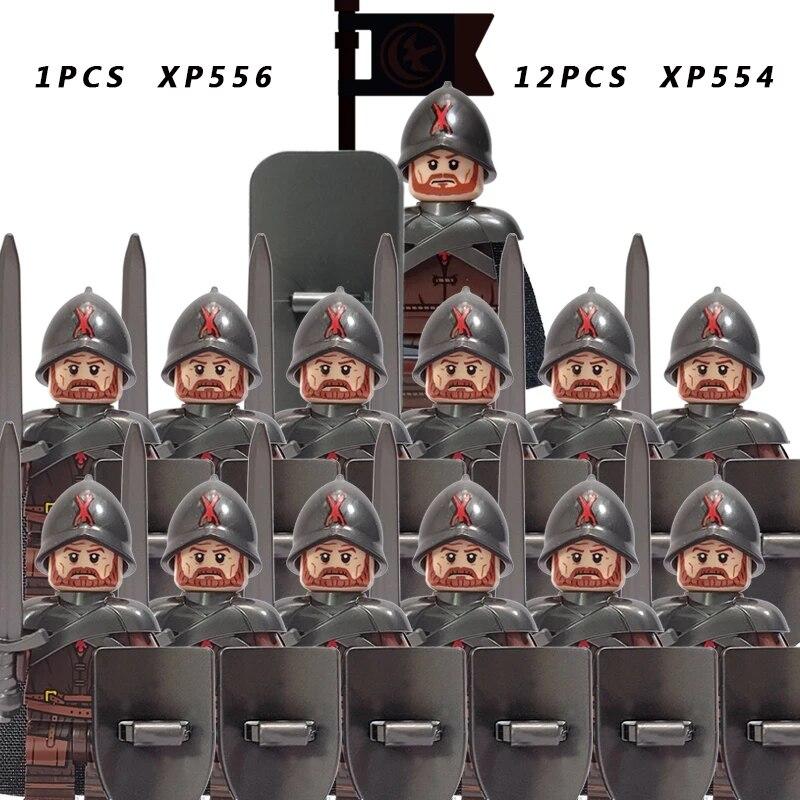 13PCS/SET Medieval Knights Group Military Soldiers Figure Building Block Educational Toys For Children KT1073