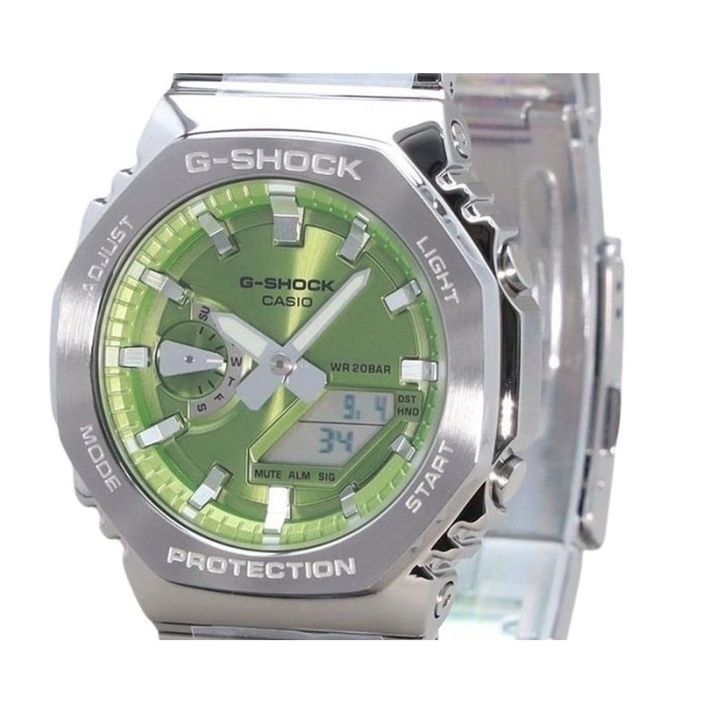 Casio G-Shock G-Steel Аналоговые Цифровые Зеленый Циферблат Кварцевые GM-2110D-3A 200M Мужские Часы