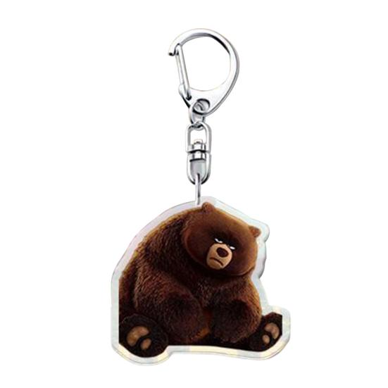 1/6Pcs Keychain Transparent Acrylic Finish Lightweight Keychain Cartoon Beaver Design Expressive Character Key Holder Bags Phone