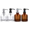 Portable Refillable Clear Soap Dispenser Thick Liquid Pump Liquid Brown Soap Bottle Durable 12Oz Lotion Bottle Kitchen
