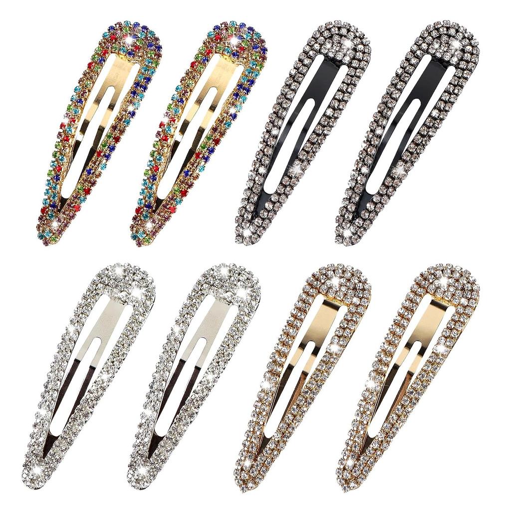 1PCS Rhinestone Hair Clips Water Drop Crystal Hair Barrettes Bling Hairpins Glitter Hair Accessories For Women Girls
