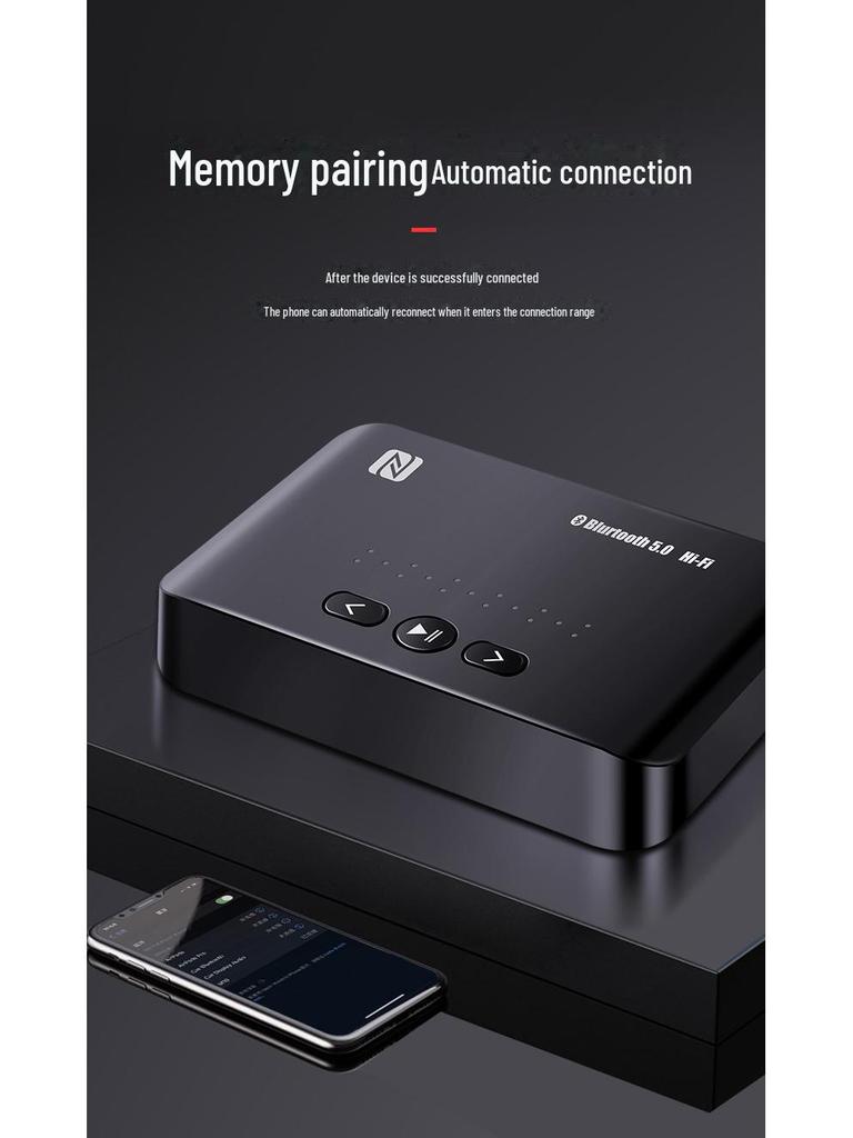 Адаптер Bluetooth-приемника NFC 5.0 без потерь для аудио усилителей и динамиков с разъемами 3,5 мм, RCA и совместимостью с USB-флеш-накопителем