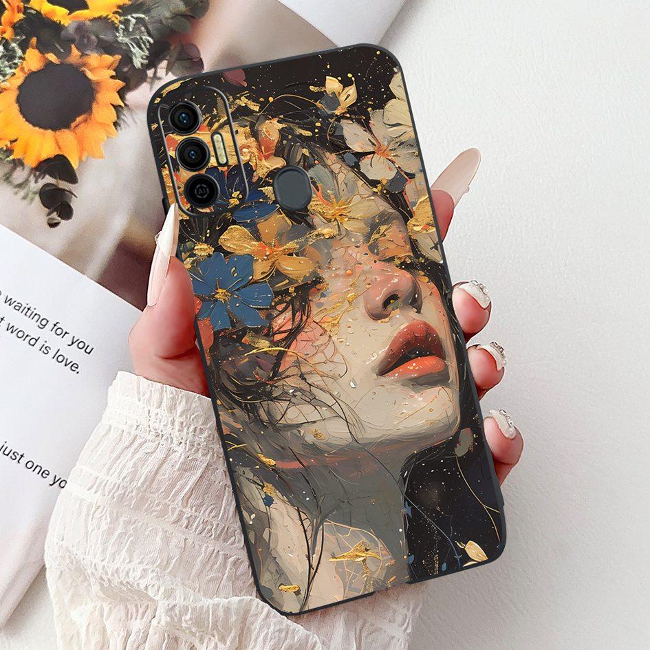 Для Tecno Spark 7 Чехол KF6 KF6j KF6i Обложка Милый Модный Кот Цветок Мягкий Силиконовый Защитник Для Tecno Spark 7P 7T Spark7 Pro Capa