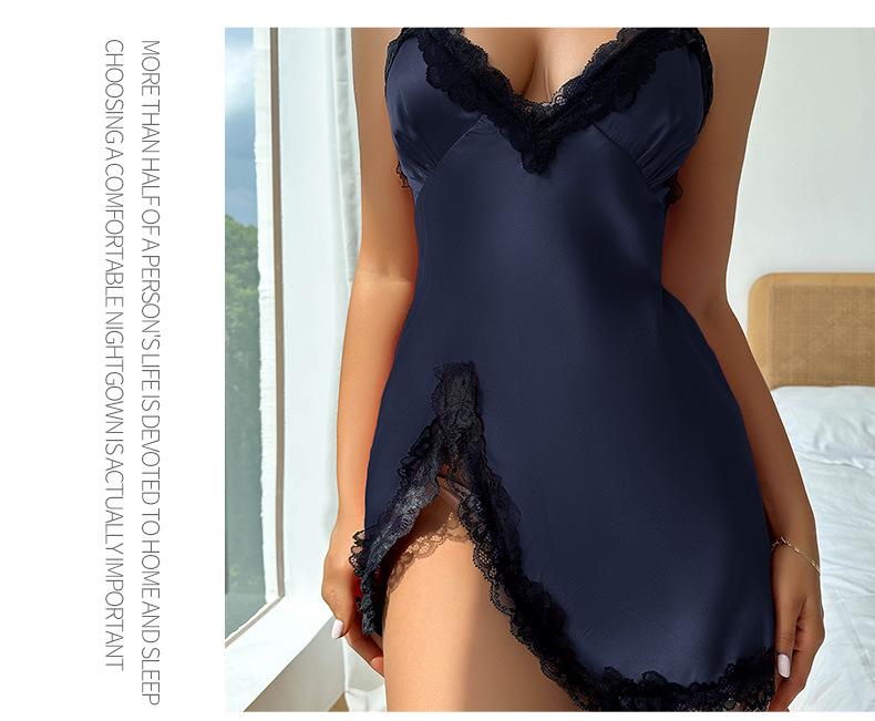 Женская пижама на тонких бретельках из искусственного шелка - Сексуальная и удобная летняя ночная сорочка, домашняя одежда в европейском и американском стиле.