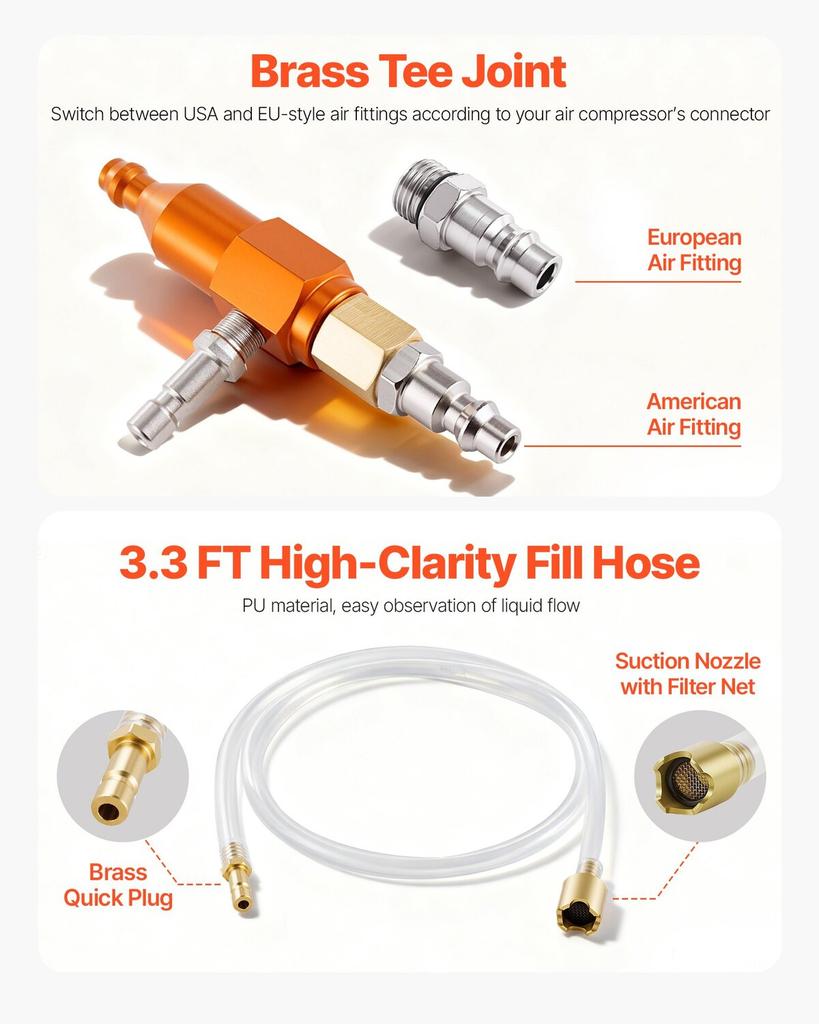Radiator Vacuum Refill Kit, Automotives Cooling System Vacuum & Purge Fill Tool with Gauge, Portable Radiator Coolant Filling Kit with Toolbox,