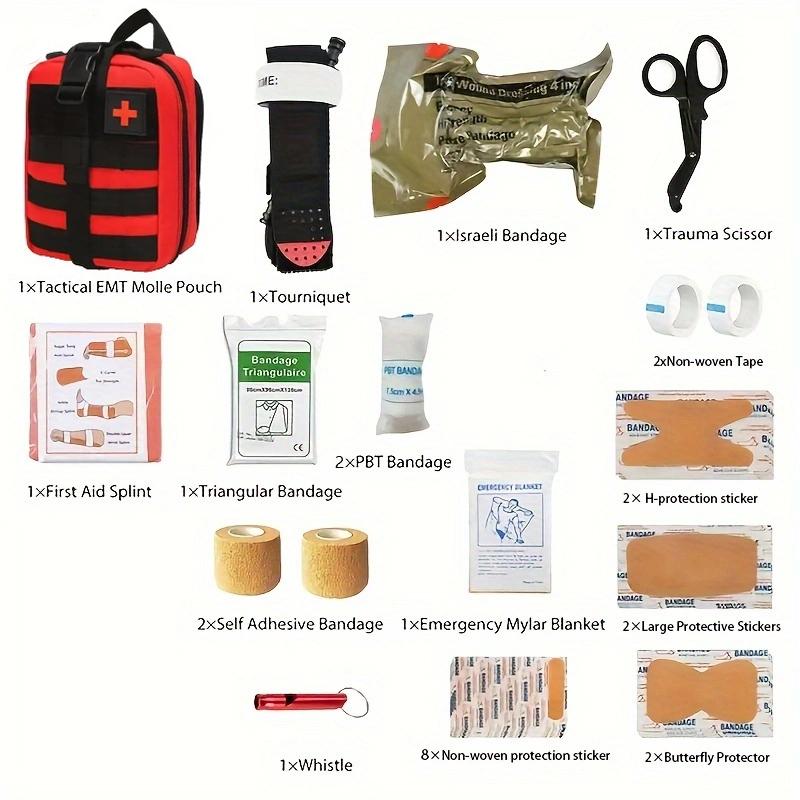 Аптечка первой помощи из 28 предметов, медицинская аптечка первой помощи с жгутом, принадлежности для кемпинга, аварийный комплект для выживания, походная сумка