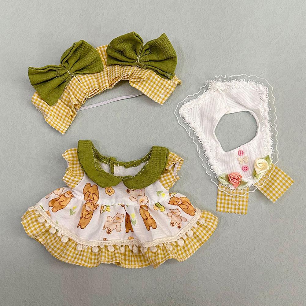 20 см хлопковый комбинезон для кукол из мультфильмов, сменный наряд для плюшевых кукол, аксессуары для игрового домика, мини-одежда