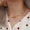 Gold Plated Snake Necklace for Women Stainless Steel Braided Herringbone Chain Chokers Necklace Jewelry YSL