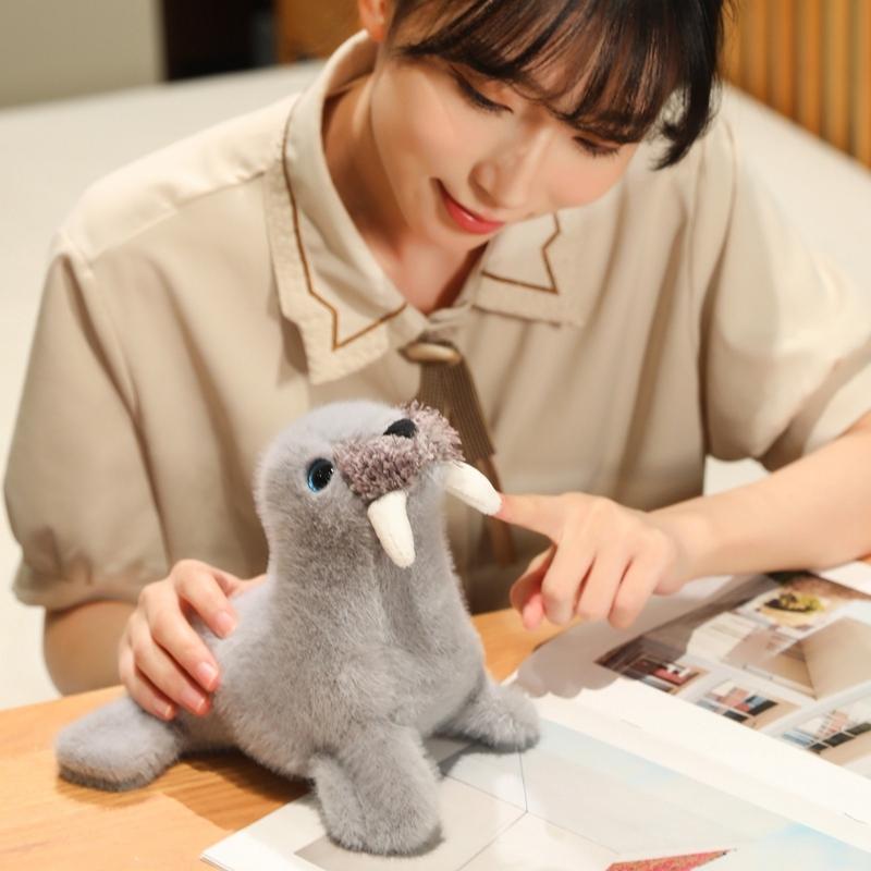 Simulatied Sea lions Seals Dolphin Seahorse Plush Cartoon Cute marine organism Marine Park Plush Toy Stuffed Doll Boy Gift