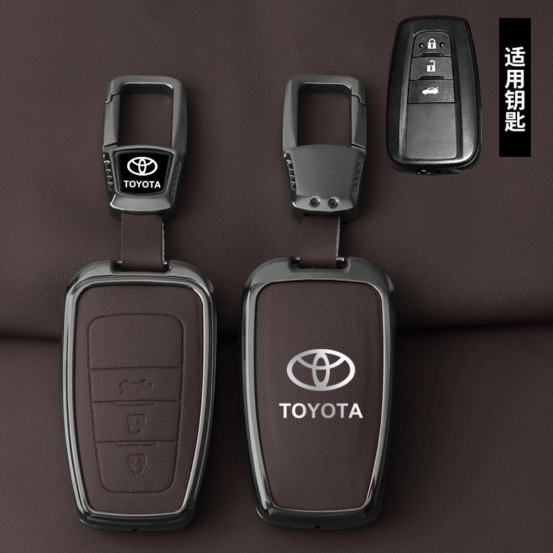 Кожаный чехол-брелок из цинкового сплава для автомобильных ключей Toyota CHR Camry Corolla RAV4 Highlander C-HR Prius Land Cruiser Prado Аксессуары