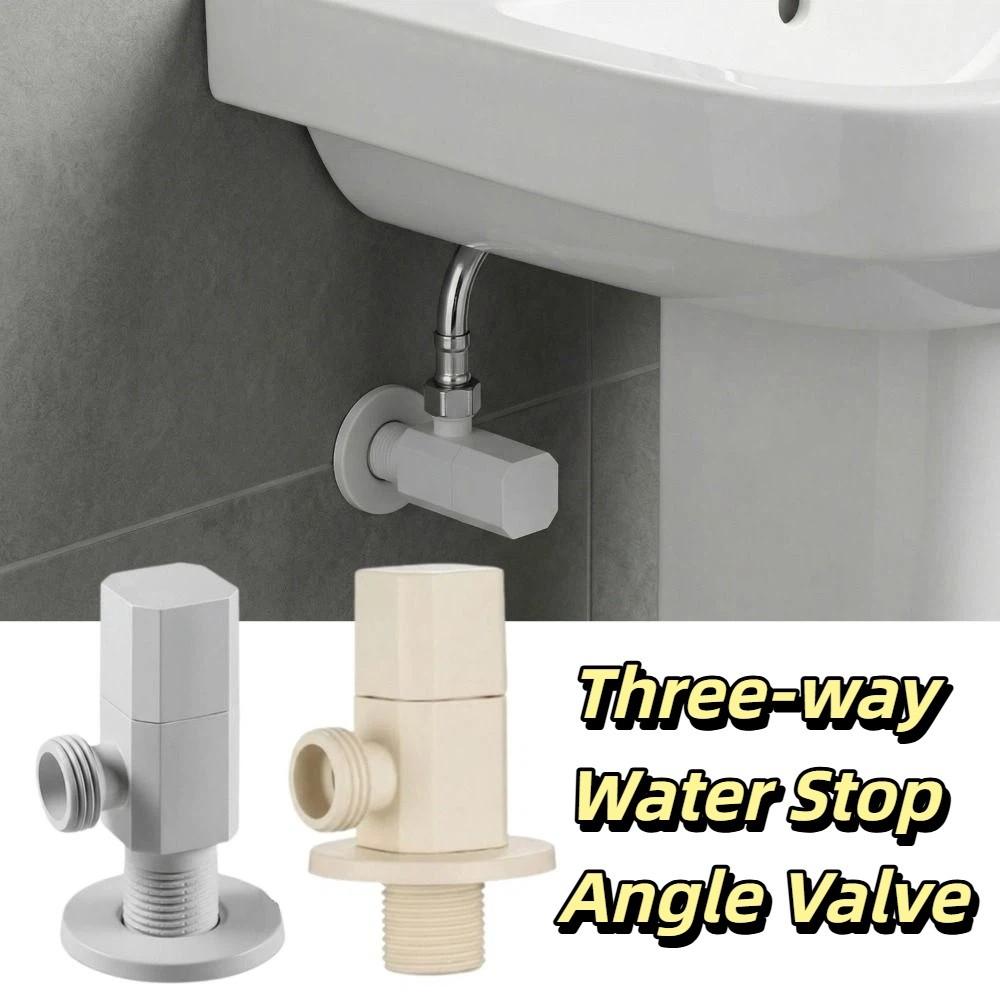 Copper Material Triangle Valve Cream White Water Stop Valve Universal Angle Valve Kitchen