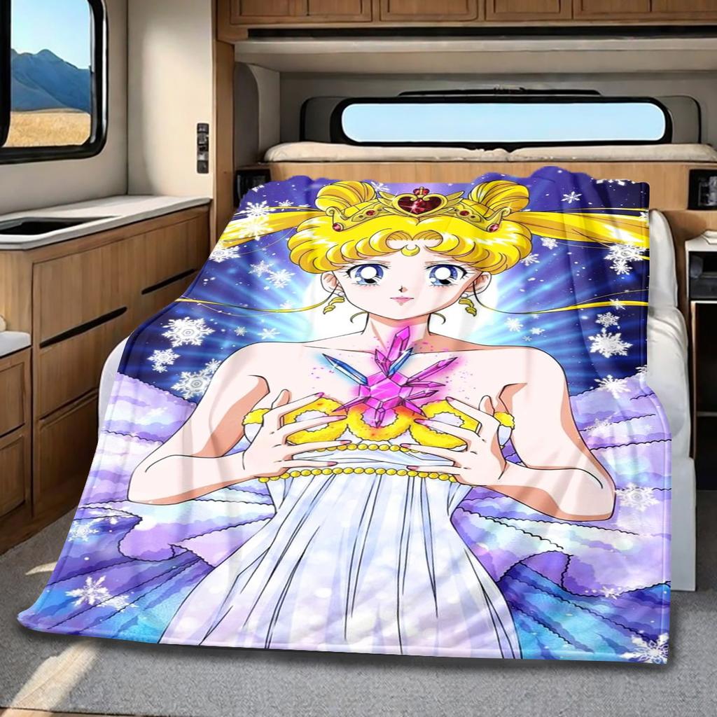 Japanese anime cute cartoon theme Sailor Moon Tsukino Usagi blanket suitable for home beds, sofa covers, office nap, outdoor warm blankets O13