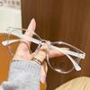 New fashionable retro TR screwless anti-blue glasses, olive green round frame myopia glasses