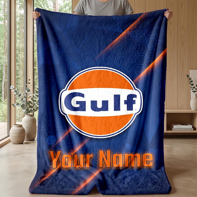 Gulf Custom Flannel Throw Blanket Print Your Name Text Soft Warm Blanket Holiday Present