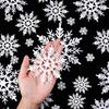 White Christmas Snowflake Decoration Plastic Snowflake Hanging Xmas Tree Craft for Home Party Decor New Year 2026 Gifts Ornament