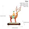 Aris & Juno Feng Shui Wealth Deer Statue, Copper Sculpture with Gourd & Plum Blossom, Chinese Lucky Charm for Home Office Decor, Prosperity Ornament,