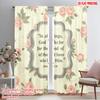 2pcs 2D Flat Printing Window Curtains Rose Floral Scripture Art Fabric Without Electricity Festive Wall Decor for Holiday