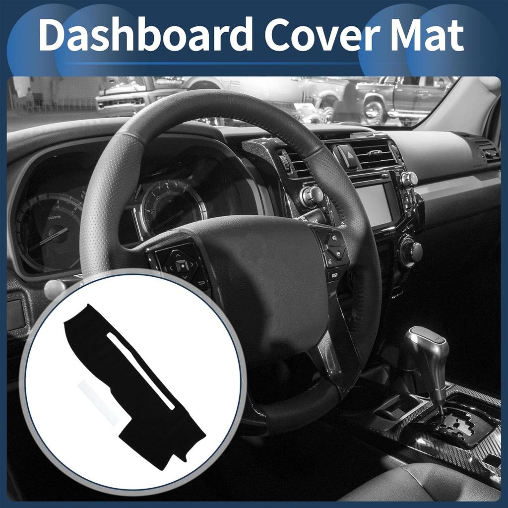 Dashboard Cover Dash Cover Mat Carpet for Toyota 4RUNNER 2003-2009 Polyester Black
