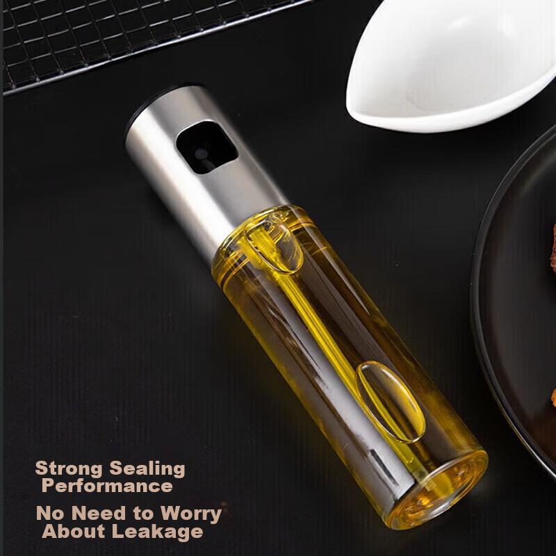 Suncojia (Suncojia) Oil Sprayer Bottle, Olive Oil Spray Bottle, Barbecue Glass Oil Bottle, 100ml with Funnel