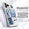 Чехол с принтом 'Акула и Морские Рыбы' Для iPhone 17 Pro Max iPhone 16 15 14 13 Pro Max Магнитный Для Magsafe Гибридный ТПУ+ПК Матовый Чехол