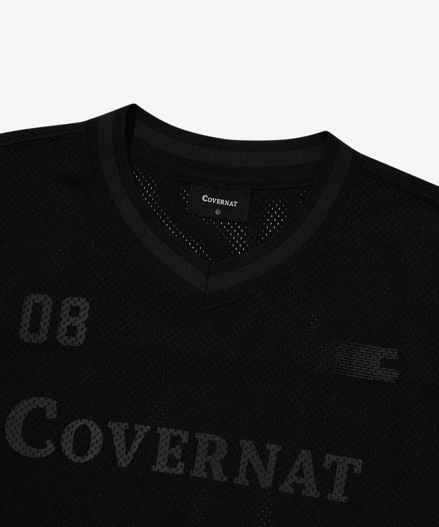 COVERNAT V-Neck Mesh T-Shirt Black