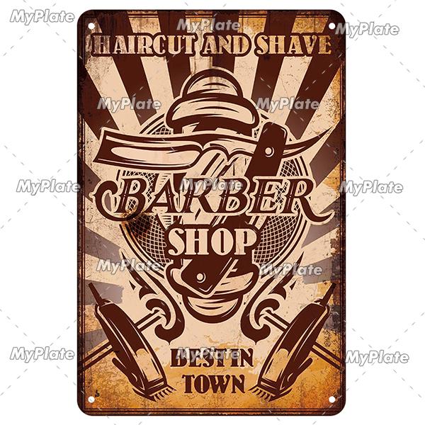 Винтажный постер парикмахерской, металлическая табличка, жестяная табличка, настенные поделки, ретро-декор для дома, украшение, подарок