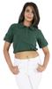 Womens Henley Crop Top With Collar Solid Elastic Hem Crop Tee Blouse