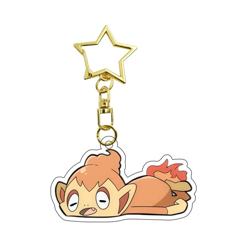 Акриловый брелок для аниме Torchic Rowlet Chikorita Cyndaquil Chespin Snivy Charmander Самодельный акриловый брелок-застежка для ключей Брелок