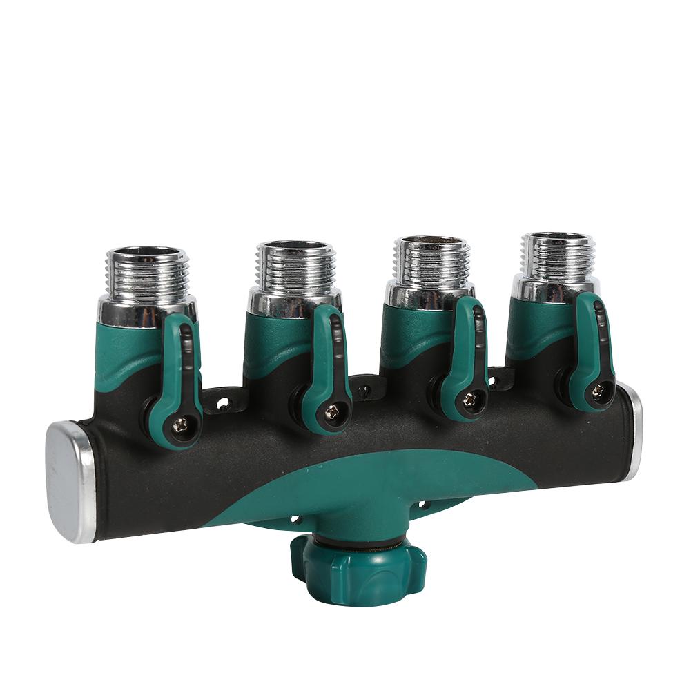 4 Way Water Tap Converter Connector Splitter Hose Pipe Adapter Garden Irrigation Watering
