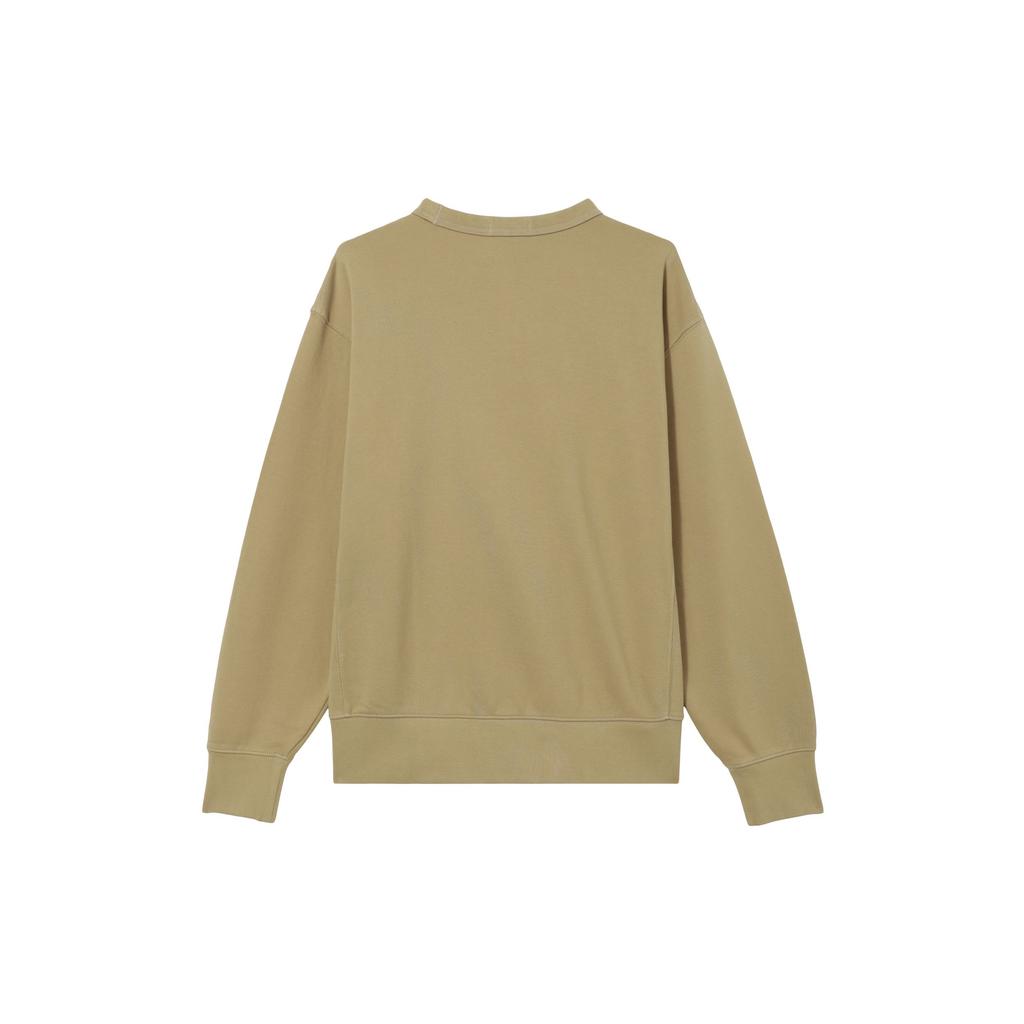 Uniqlo Свитшот мужской с круглым вырезом и длинным рукавом, однотонный, Коллекция Осень/Зима 2022, Цвет: горчичный, Артикул: 452189-49