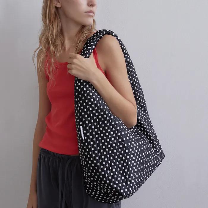 Pleats Polka Dot Big Bag (Black)