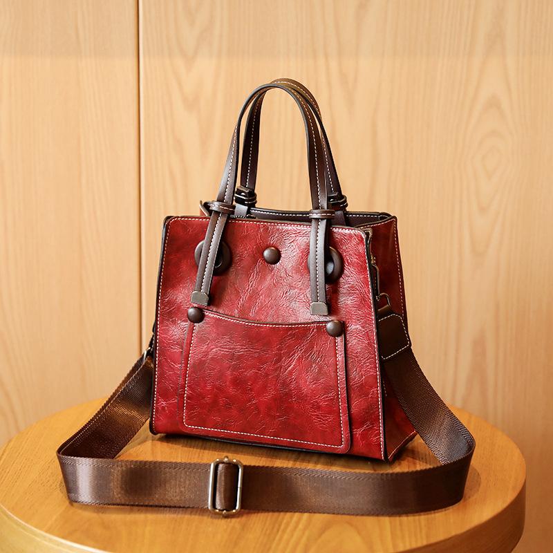 Ретро женская сумка Простая большая вместительная сумка-тоут Популярная сумка через плечо Городские дамы Все сумки