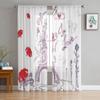 Autumn Romantic Paris Sheer Curtains For Bedroom Living Room Tulle Curtains For Kitchen Window Voile Curtains