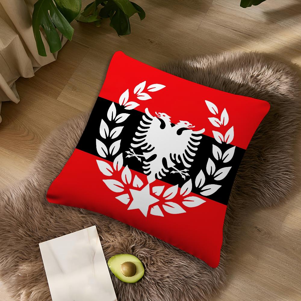 Albania Albanians Flag cushion cover For Bedroom Car Coffee Shop Room Soft and Living Room Sofa Decorative Pillow Cover Case