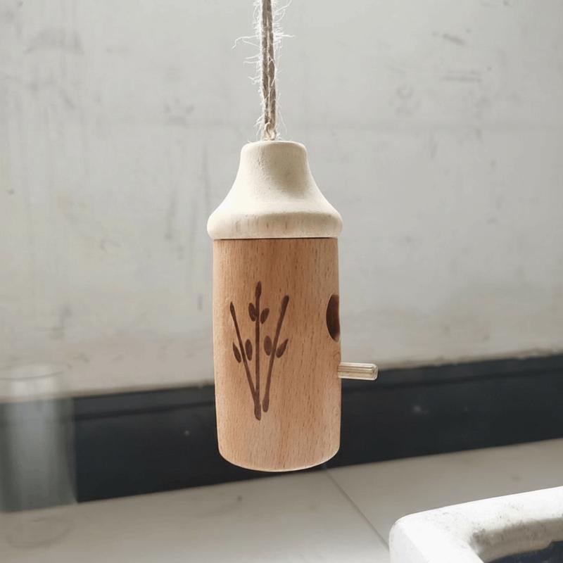 Wooden Hummingbird House Mini Easy Install Hummingbird Feeder Handmade Weather-Resistant Pet Cottage Garden Courtyard Decor