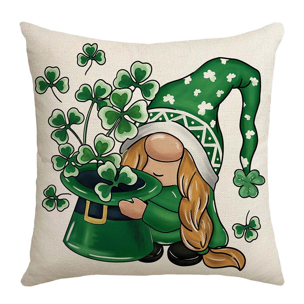 Улица. Подушка ко Дню Святого Патрика Зеленая наволочка для дивана с украшением на талию