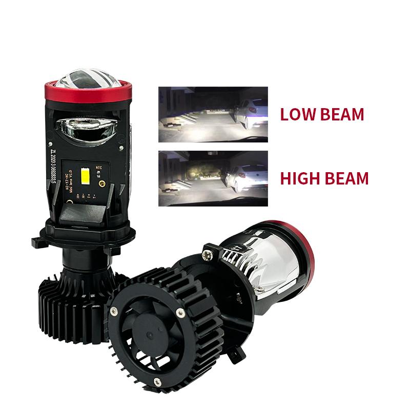 Y7 50 Вт Canbus H4 светодиодный проектор мини-объектив H4 Bi-LED линзы автомобильные лампы дальнего/ближнего света левая фара с правым рулем 12 В турбовентилятор налобный фонарь