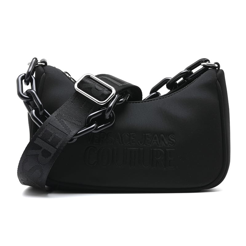 VERSACE JEANS COUTURE SS23 Nylon Fabric Shoulder Bag, Crossbody Bag, Handbag Small Women's Black 74VA4BM8-ZS583-899