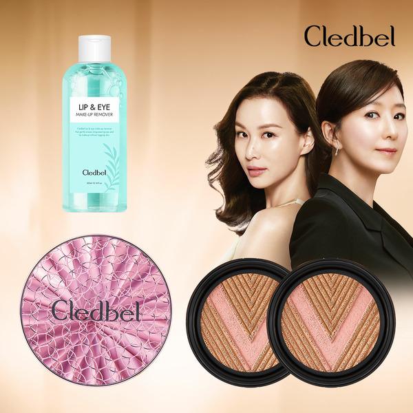 Cledbel Glow Powerlift V-Cushion 1 x + 2 refills + Lip & Eye Remover.