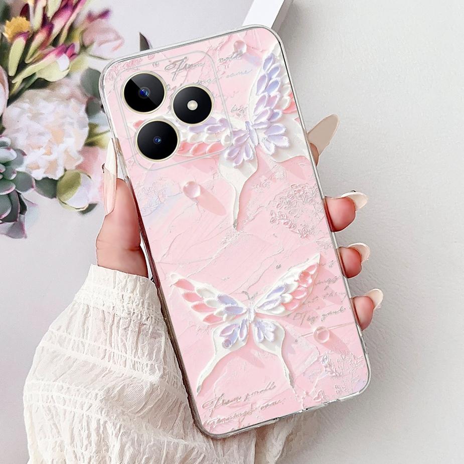 For Realme Note 50 Case RMX3834 Cute Cat Painted Cover Clear Silicone Soft TPU Phone Case For Realme Note 50 Note50 Fundas Coque