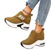 Alphabet Plus Size Wedge Sneakers 2025 Fall New Velcro Platform Casual Shoes