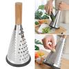 Grater Labor-saving Comfortable Grip Non-slip Rubber Bottom Manual Stainless Steel Cone Cheese Grater with Handle Home Supply